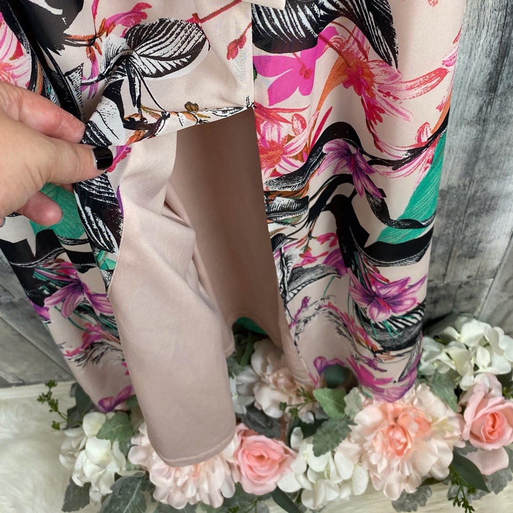 Nine West Floral Shirred Pleated Maxi Dress Size 4 - Picture 6 of 8